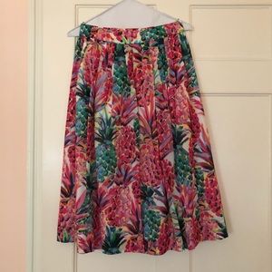 J. Crew S 2 Ratti Print Pineapple Skirt